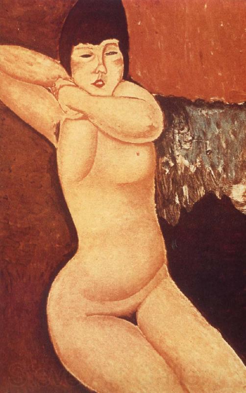 Amedeo Modigliani Reclining nude with Clasped Hand